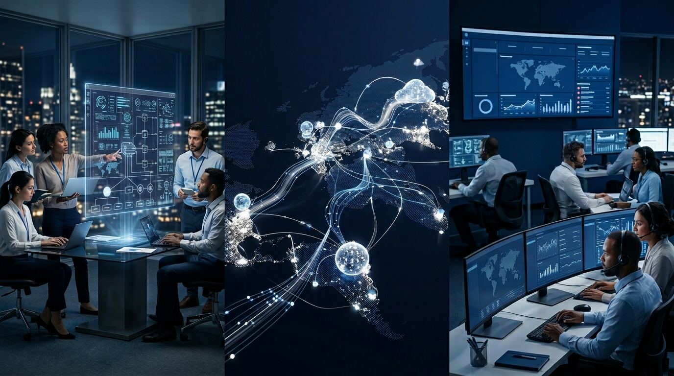 Engineers collaborating on AI systems